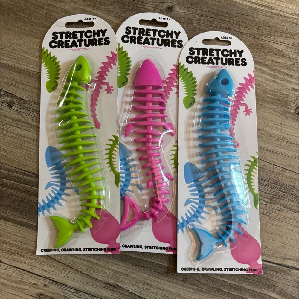 Fish Bone Fidget Toy- Green, Pink, Blue